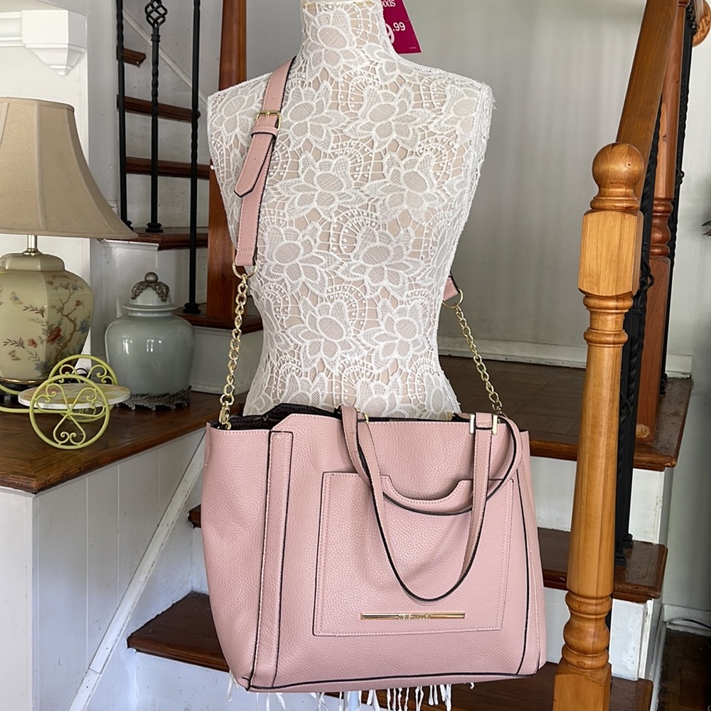 Steve Madden pink tote crossbody bag